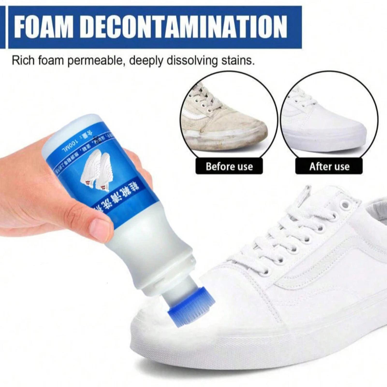 Sneaker Care Spray - Witte Schoenschoonmaakmiddel 100ml Schuim Waterloos witmakend